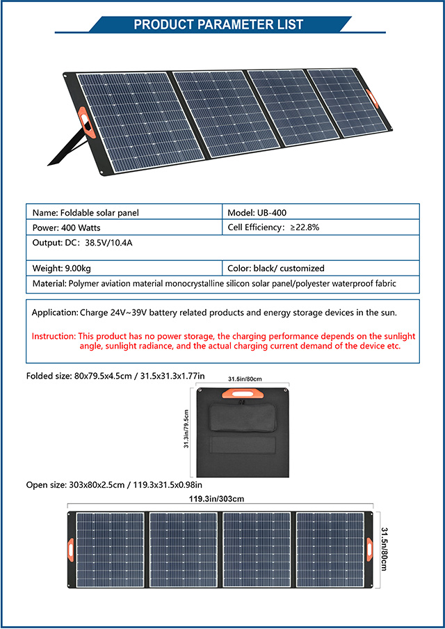 Bolso plegable fotovoltaico portátil al aire libre del panel de energía solar del silicio monocristalino