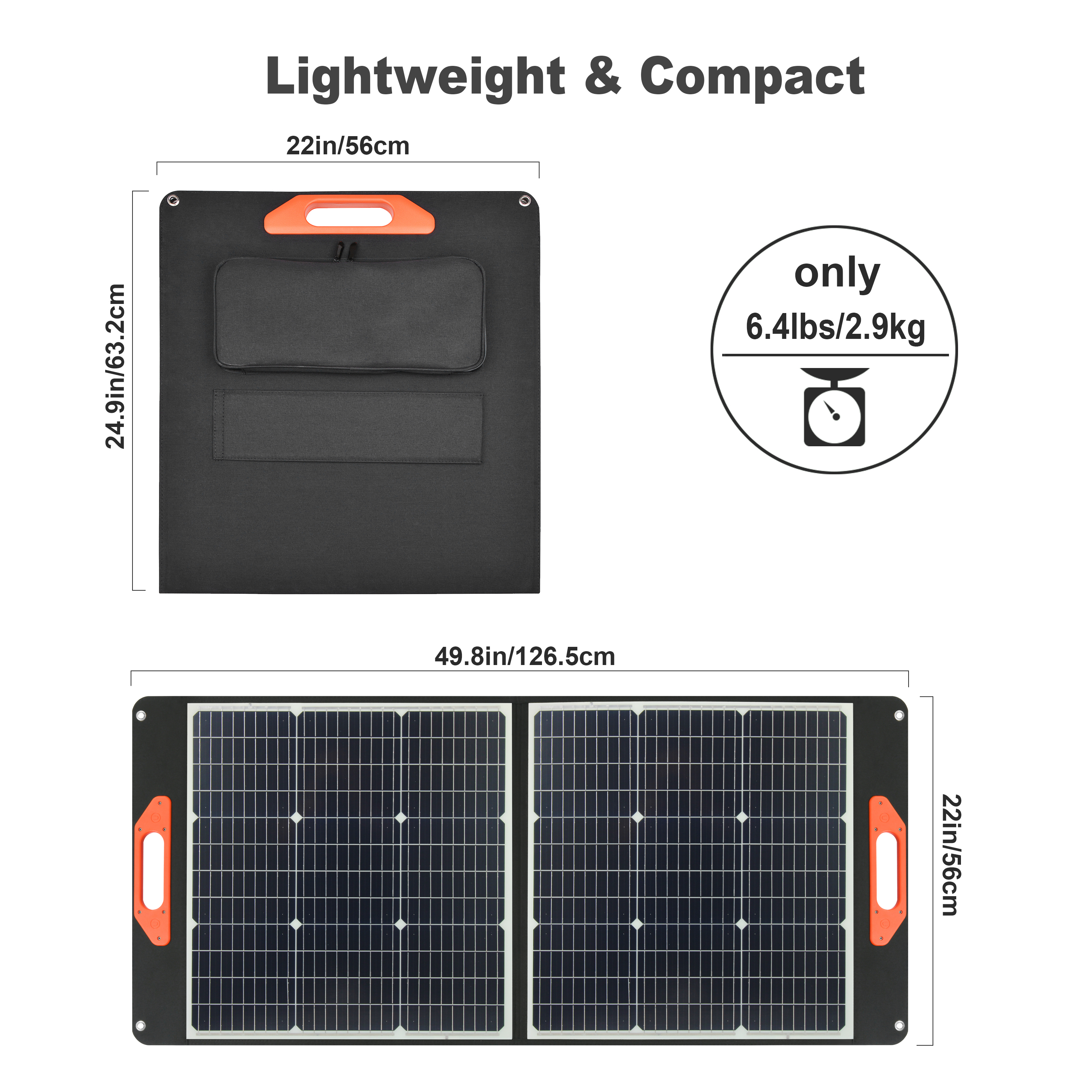 Fuente de alimentación portátil del panel de batería del panel solar plegable ligero 60W