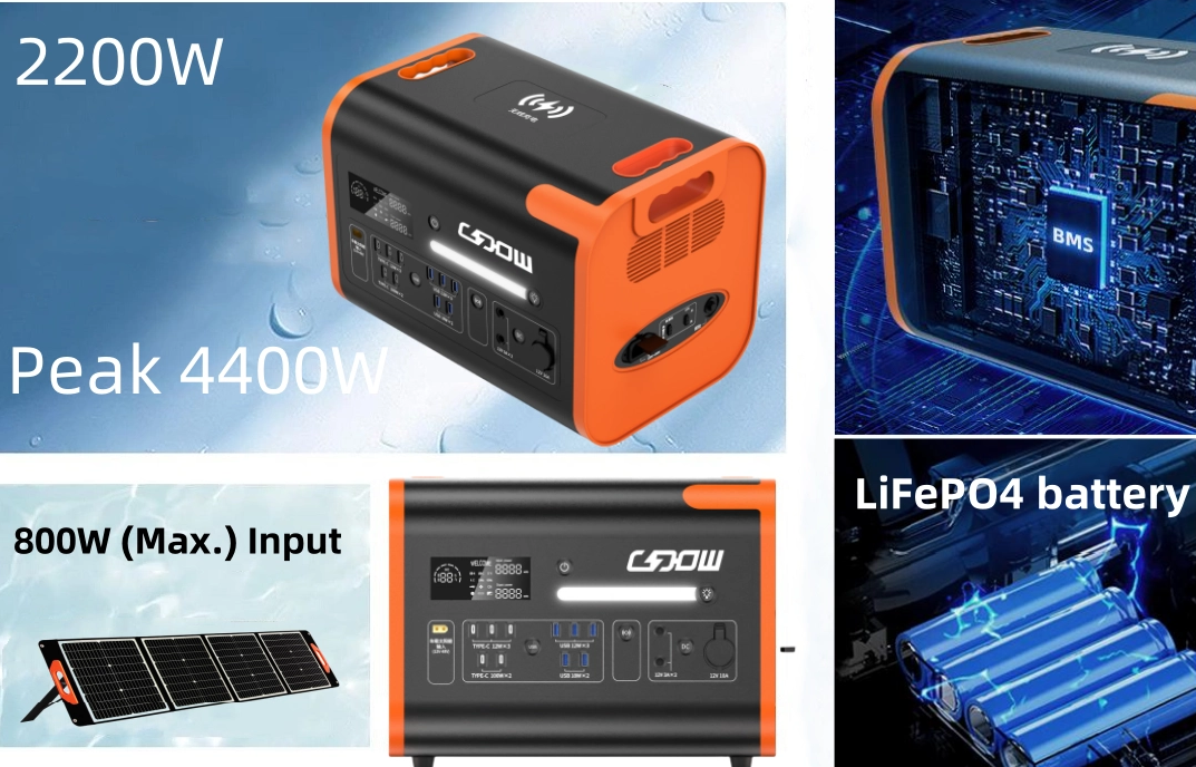 Estación de energía solar portátil, generador doméstico con salida de CA de 5000W, 3000W, 2000W, 1000W, 600W, 110V, 120V y 220V con batería LiFePO4