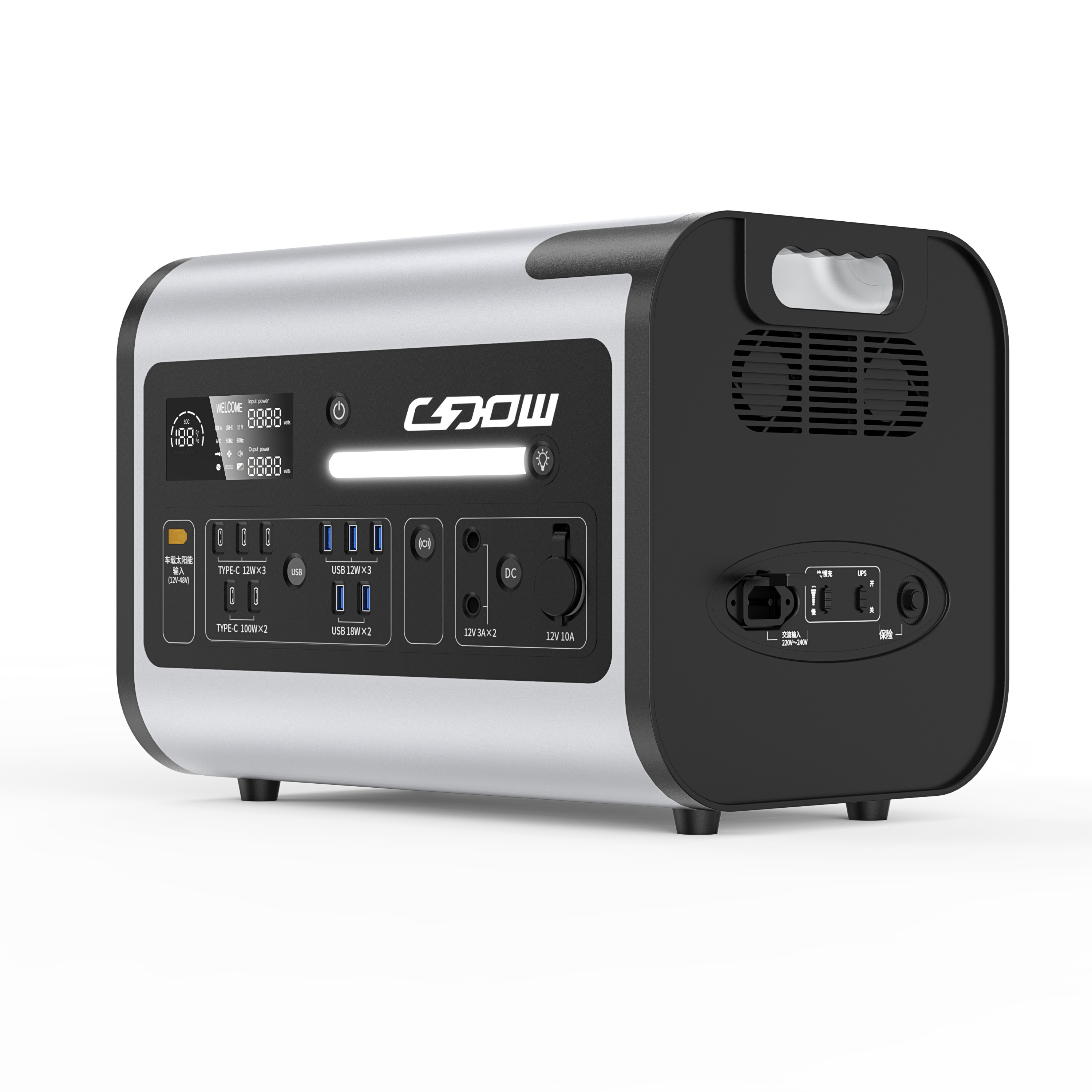 central eléctrica móvil portátil de alta temperatura al aire libre de la emergencia móvil de 2200W 40ah DC